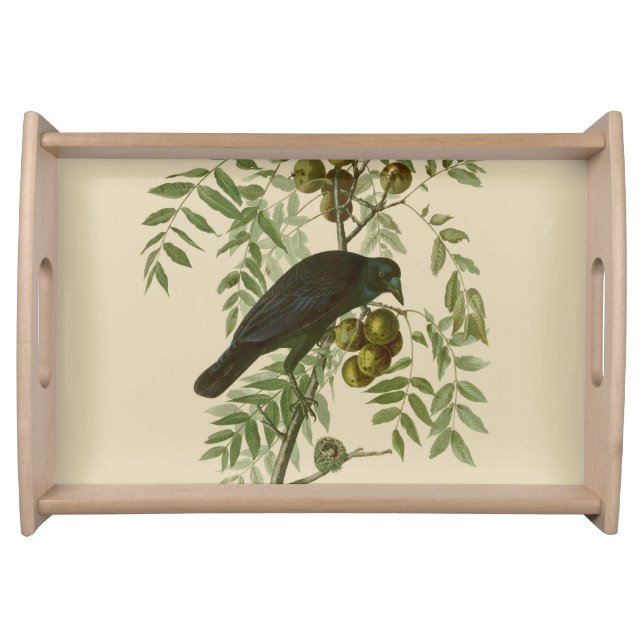 Audubon American Crow Black Bird Serving Tray (Front)
