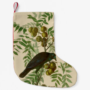 Audubon American Crow Black Bird Small Christmas Stocking