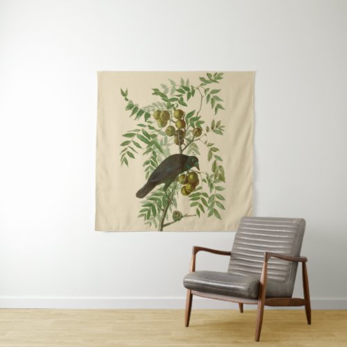 Audubon American Crow Black Bird Tapestry