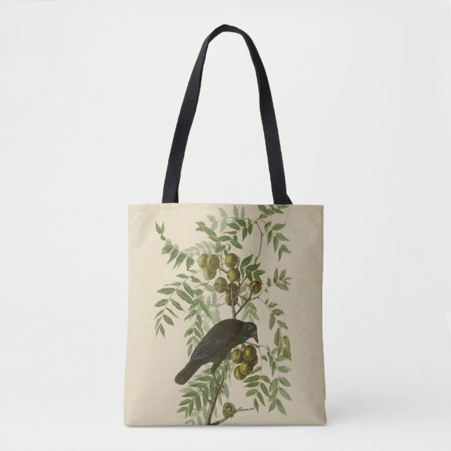 Audubon American Crow Black Bird Tote Bag (Front)