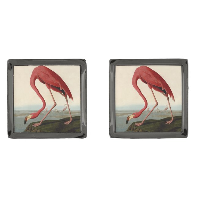 Audubon American Flamingo Cufflinks (Front)