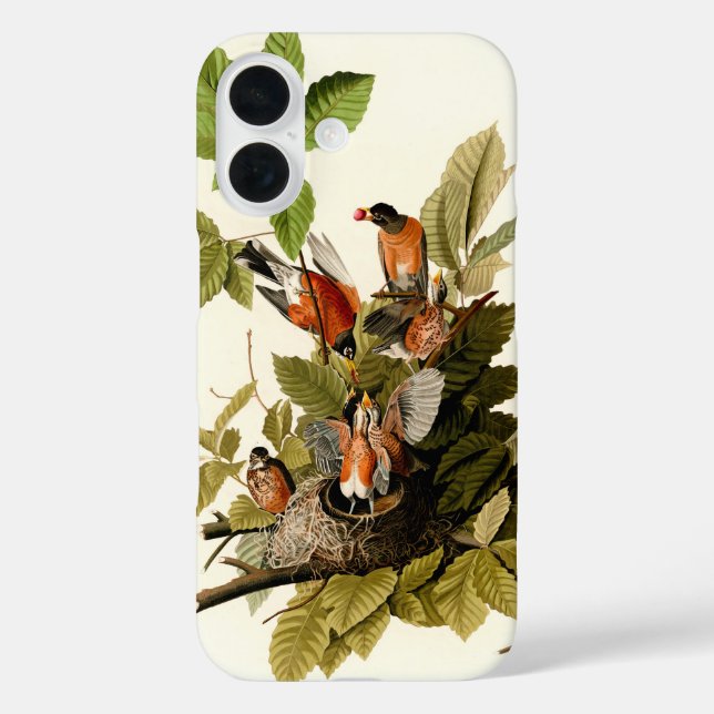 Audubon American Robin Wildlife Bird Illustration Case-Mate iPhone Case (Back)
