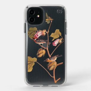 Audubon Bay-Breasted Warbler Bird on Cotton Plant Speck iPhone 11 Case