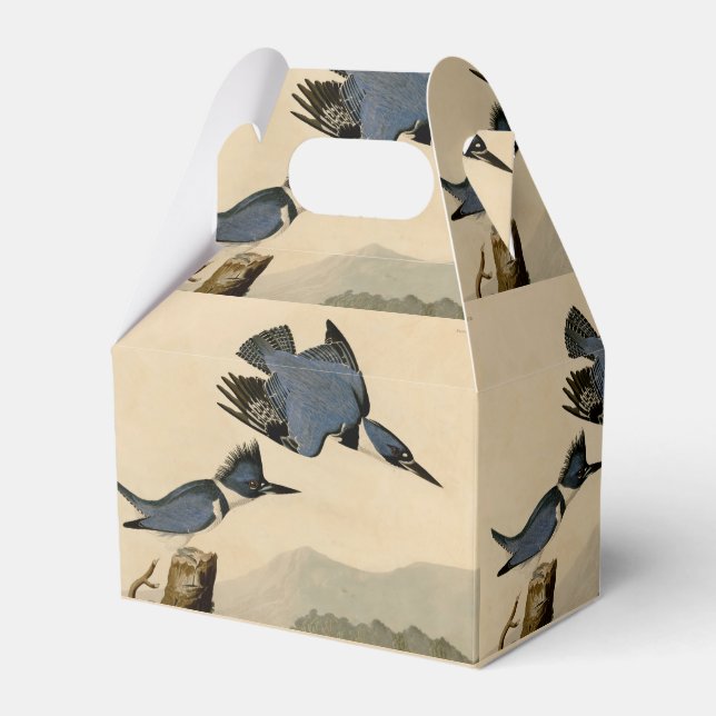 Audubon Belted Kingfisher Wildlife Bird Favor Boxes (Front Side)