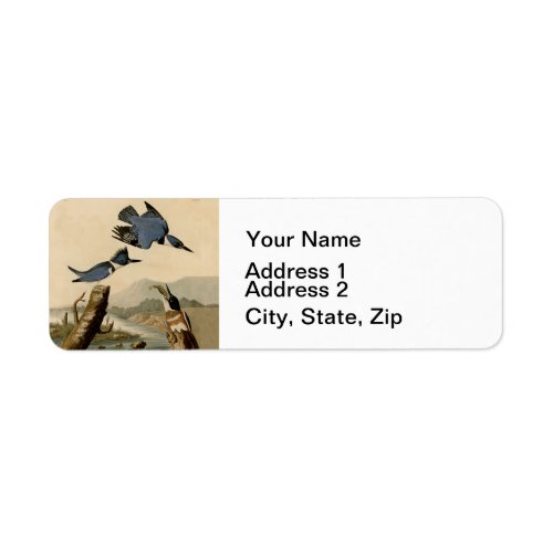 Audubon Belted Kingfisher Wildlife Bird Label