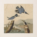 Audubon Belted Kingfisher Wildlife Bird Scarf<br><div class="desc">Kingfisher - This classic image is based on the John James Audubon illustration of a belted kingfisher bird,  from the Audubon Birds of America published in the early 1800s.</div>