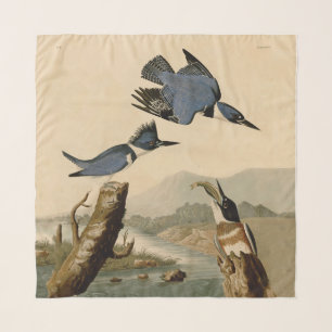 Audubon Belted Kingfisher Wildlife Bird Scarf