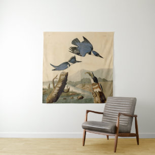 Audubon Belted Kingfisher Wildlife Bird Tapestry