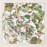 Audubon Bird Collage Wildlife Animal Chiffon Scarf<br><div class="desc">Gorgeous collage of  vintage botanical fine   art of  all kinds of  Birds  by Audubon:  Orioles,  Warblers,  Bluebirds,  Flycatchers and more,  with Flowers and Leaves,   is on this Chiffon Scarf.  Image is public domain due to expired copyright. Collage is by me.</div>