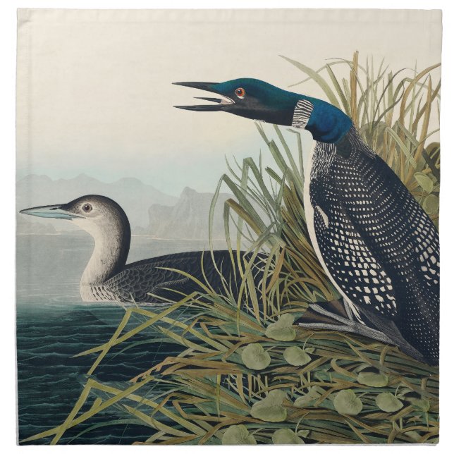 Audubon Bird Loon Diver Classic Cloth Napkin (Front)