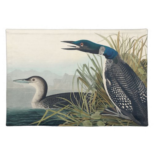 Audubon Bird Loon Diver Classic Cloth Placemat