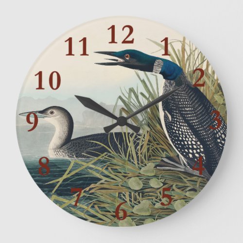 Audubon Bird Loon Diver Classic Large Clock