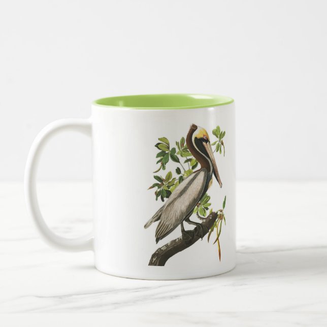 Audubon Bird Mug, Brown Pelican, 15 oz. Two-Tone Two-Tone Coffee Mug (Left)
