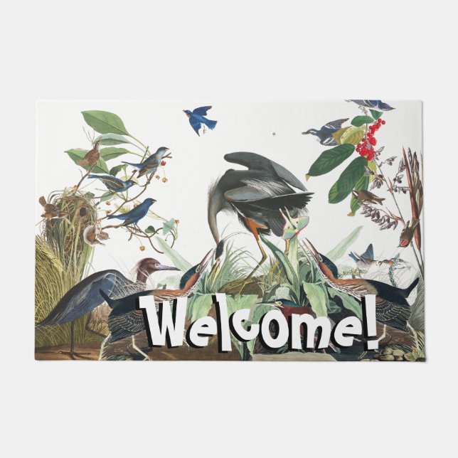 Audubon Birds Collage Wildlife Welcome Doormat (Front)