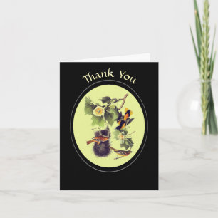 Audubon Birds Orioles Personalized Letterpress Thank You Card