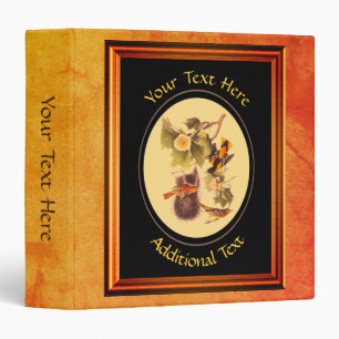 Audubon Birds Troupial Oriole Personalized 3 Ring Binder