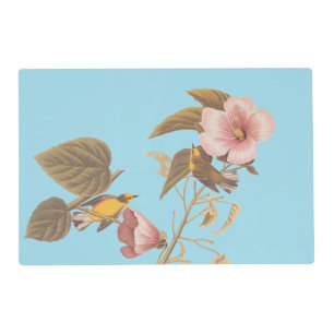 Audubon Blue Winged Yellow Warbler Bird Placemat