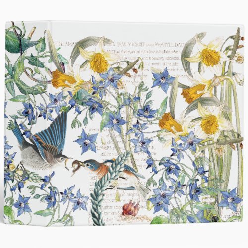 Audubon Bluebird Birds Wildlife Floral Binder