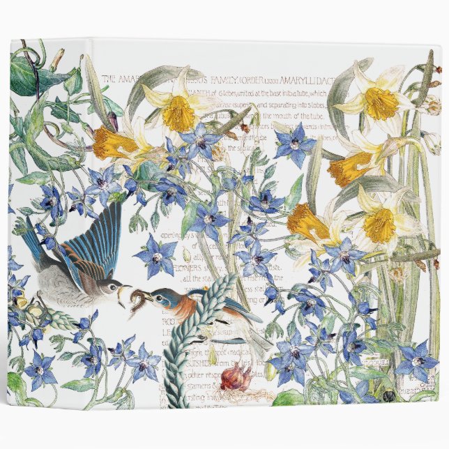 Audubon Bluebird Birds Wildlife Floral Binder (Front/Spine)