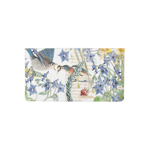 Audubon Bluebird Narcissus Flowers Checkbook Cover | Zazzle