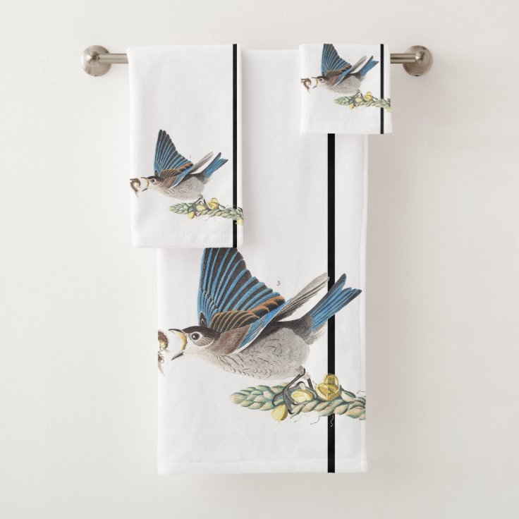 Audubon Bluebirds Birds Wildlife Bath Towel Set Zazzle