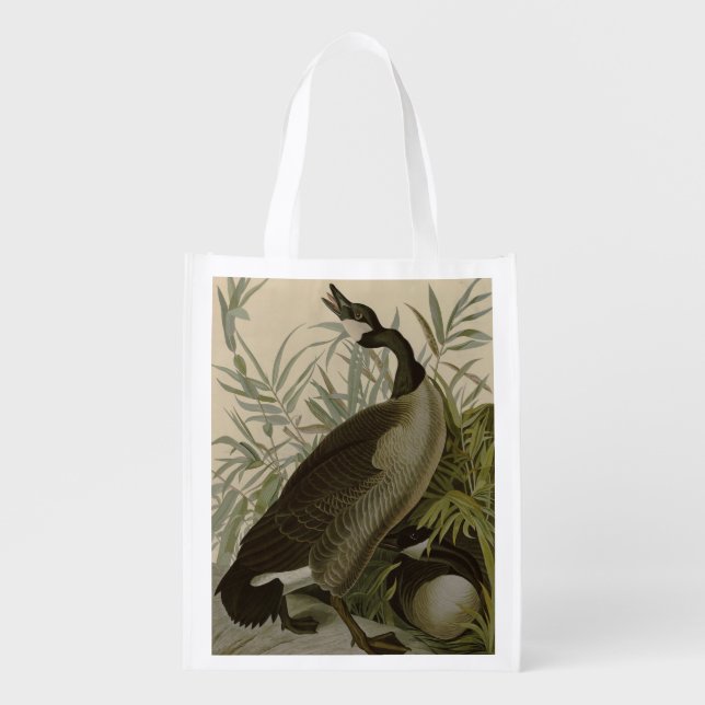 Audubon Canada Goose Wildlife Bird Grocery Bag (Front)
