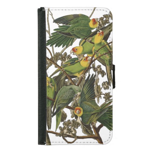 Audubon Carolina Parrot Bird illustration Samsung Galaxy S5 Wallet Case