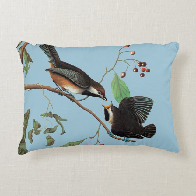 Audubon: Chickadee Accent Pillow (Front)