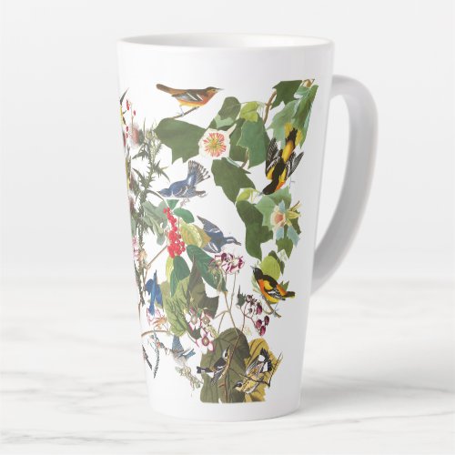 Audubon Collage of Birds Wildlife Floral Latte Mug