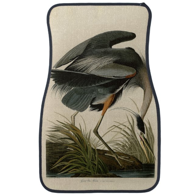 Audubon Great Blue Heron Marsh Bird Car Floor Mat (Front)