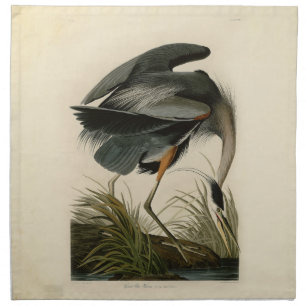 Audubon Great Blue Heron Marsh Bird Cloth Napkin