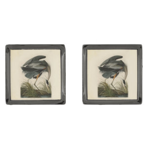 Audubon Great Blue Heron Marsh Bird Cufflinks