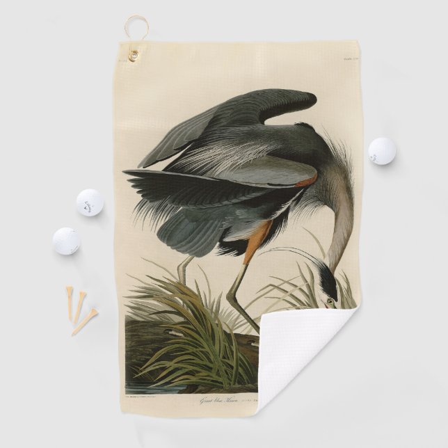 Audubon Great Blue Heron Marsh Bird Golf Towel (InSitu)