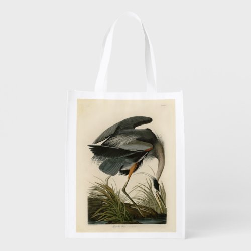 Audubon Great Blue Heron Marsh Bird Grocery Bag