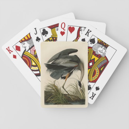 Audubon Great Blue Heron Marsh Bird Playing Cards