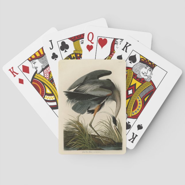 Audubon Great Blue Heron Marsh Bird Poker Cards (Back)