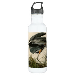 Audubon Great Blue Heron Marsh Bird Stainless Steel Water Bottle