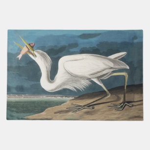 Audubon Great White Heron: Vintage Coastal Bird Doormat
