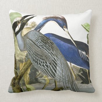 Audubon Heron Birds Collage Wildlife Throw Pillow by farmer77 at Zazzle