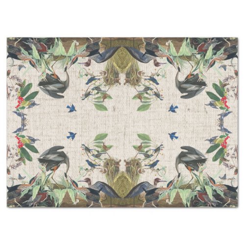 Audubon Heron Birds Collage Wildlife Tissue Paper