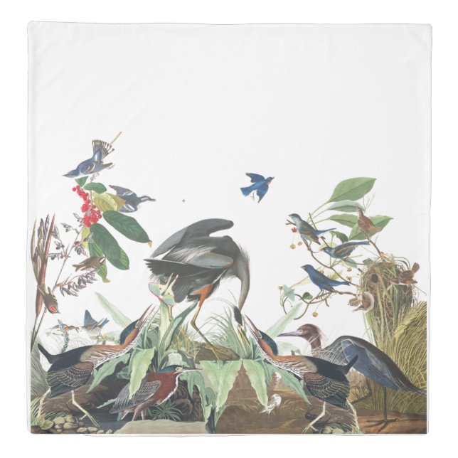 Audubon Heron Birds Wildlife Animals Duvet Cover (Front)