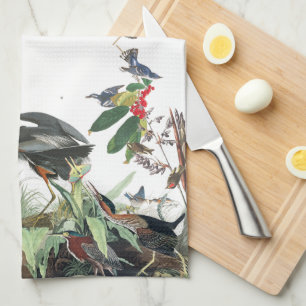 Audubon Heron Loon Bluebird Bird Kitchen Towel