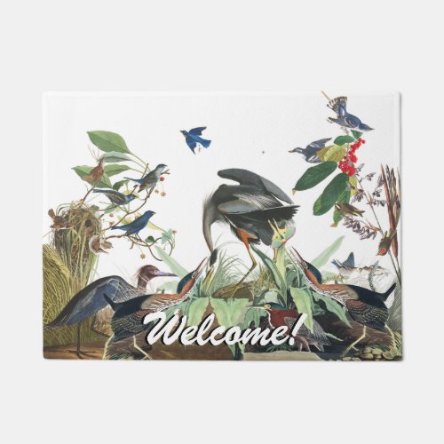 Audubon Heron Loon Bluebird Birds Welcome Doormat