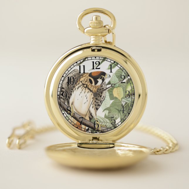 Audubon Kestral Bird Wildlife Pocket Watch (Inside)