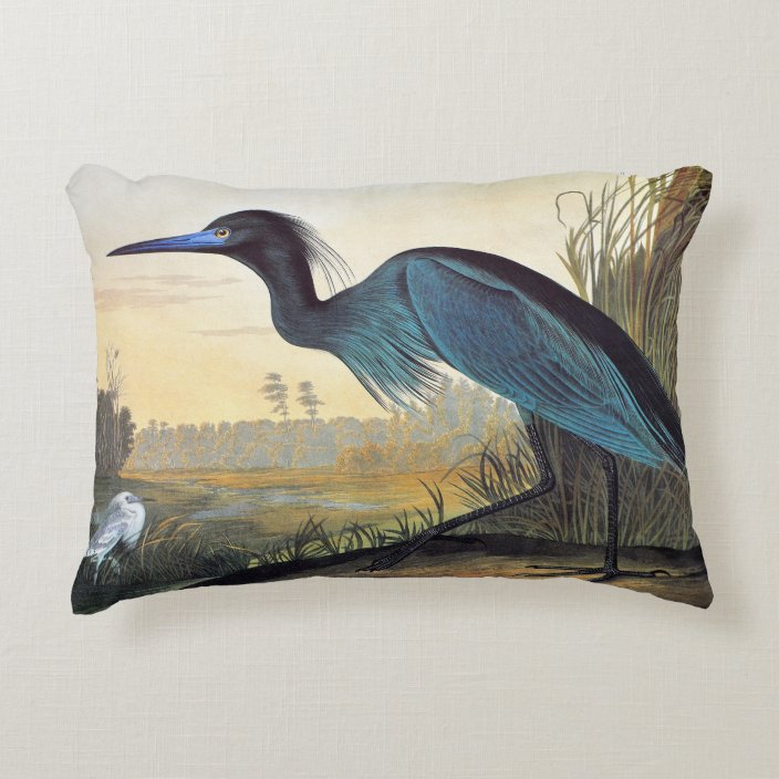 blue heron pillow
