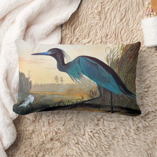 Audubon: Little Blue Heron Lumbar Pillow | Zazzle