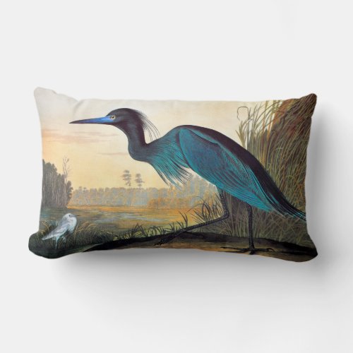 Audubon Little Blue Heron Lumbar Pillow