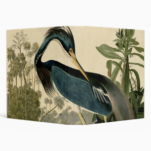 Audubon Louisiana Heron Birds America Art 3 Ring Binder