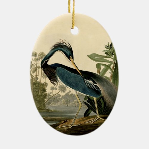 Audubon Louisiana Heron Birds America Art Ceramic Ornament