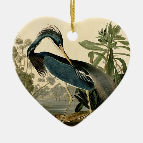 Audubon Louisiana Heron Birds America Art Ceramic Ornament